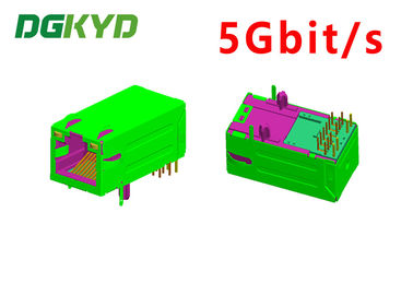 5Gbit / s RJ45 magnetika jack ethernet konektor industri 33MM GY / GY