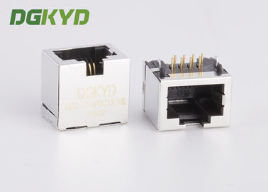 Logam Terlindung Perempuan Rj45 Ethernet Jack Connector Tanpa Transformer, 11.5mm