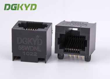 DGKYD-56WDNL 100 Base T Sudut Kanan Rj45 Port Tunggal jack plastik hitam perumahan