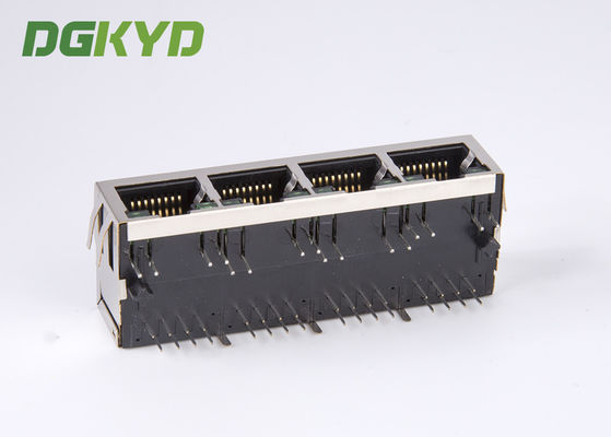 Offset 4 Port 100Mb Magnetic RJ45 Jack With Transformer Cat5 Ethernet Connector
