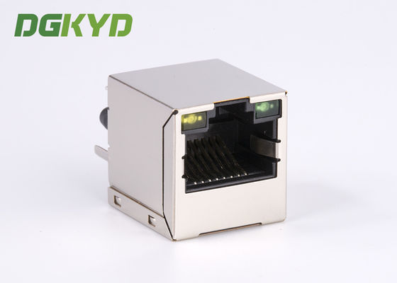 Custom 180 Degree Top Entry EMI 8P8C RJ45 Jack Cat 5 Ethernet Connector With POE