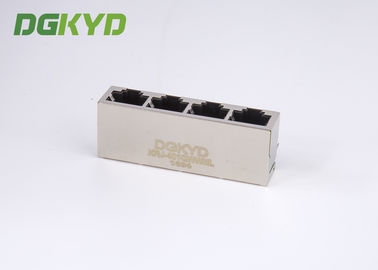 Metal shielded 1000 base quad port giga ethernet rj45 connectors, without LED