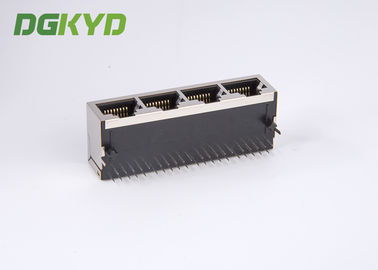Metal shielded 1000 base quad port giga ethernet rj45 connectors, without LED