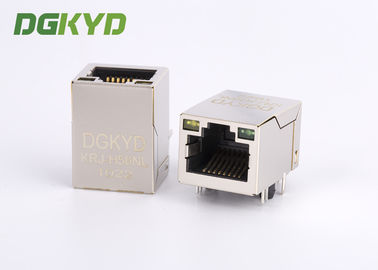 Right Angle CAT5e RJ45 Ethernet Connector female Jack with Led , Network Filter