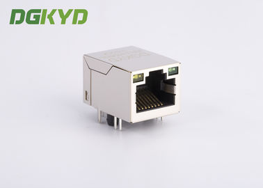 Right Angle CAT5e RJ45 Ethernet Connector female Jack with Led , Network Filter