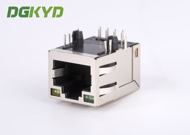 21.4mm Tab-Up 100Base 1 X 1 Modular RJ45 Jack Connector With LEDS Side Entry HR871181A