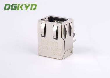 21.4mm Tab-Up 100Base 1 X 1 Modular RJ45 Jack Connector With LEDS Side Entry HR871181A