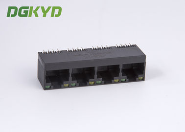 180 Degree 1X4 multiple port RJ45 Connectors vertical entry 4 Port ethernet jack