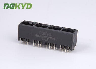 180 Degree 1X4 multiple port RJ45 Connectors vertical entry 4 Port ethernet jack