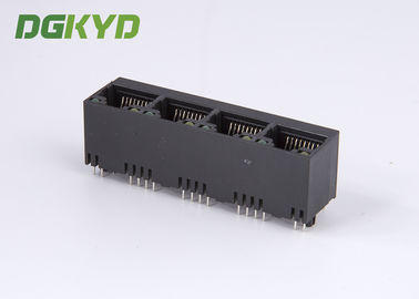 180 Degree 1X4 multiple port RJ45 Connectors vertical entry 4 Port ethernet jack