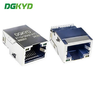 RJ45 1000/BASE-T Integrated Filtering Network Connector SMT LCP Surface Mount Interface DGKYD211Q106AB1A7CBS057