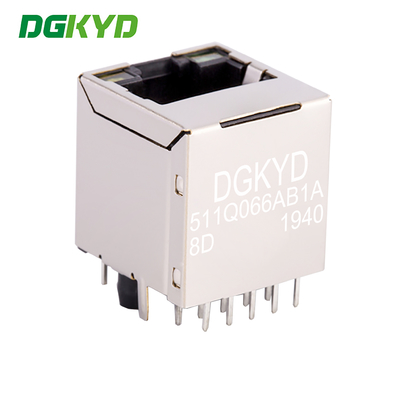 Vertical RJ45 connector 180 degree straight insertion gigabit integrated filter DGKYD511Q066AB1A8D