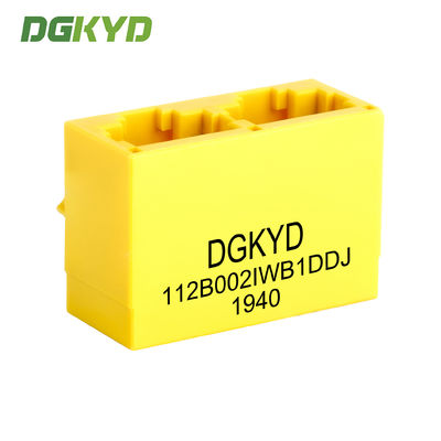 Cat 5 rj45 dual port jack 8 pin modular connector yellow plastic housing DGKYD112B002IWB1DDJ