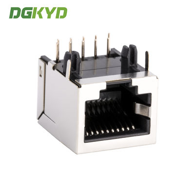 Single port RJ45 female socket interface without light strip shielding and transformer shield 10 pins 10 contacts rj 45 LAN jack connector  DGKYD56211111GWA3DY1027