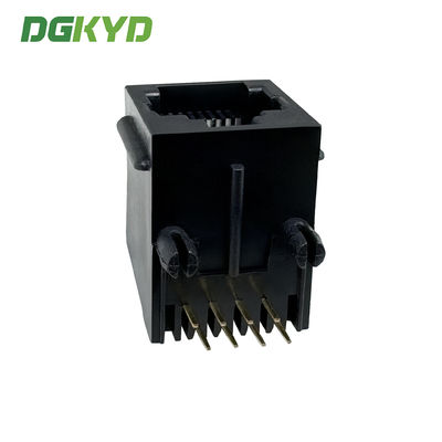 RJ45 Ethernet port connector with ears, all plastic black socket 8P8C DGKYD5722E1188IWA1DB9