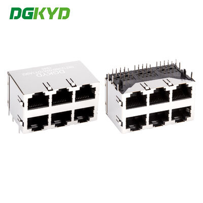 DGKYD59212388HWA1DY1A062 RJ45 multi port shielded connector without light 8P8C Ethernet socket without isolation spring