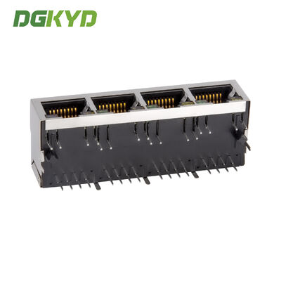 Four cell RJ45 network connector with 100Mbps integrated Ethernet filter DGKYD114B002AB2A1D3