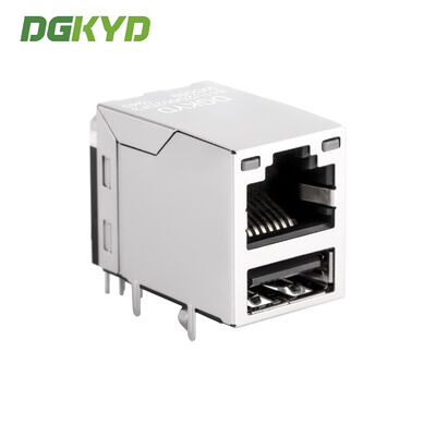 Gigabit RJ45 connector RJ45+USB 2.0 socket with shielding DGKYD611U2Q002DF3WD009