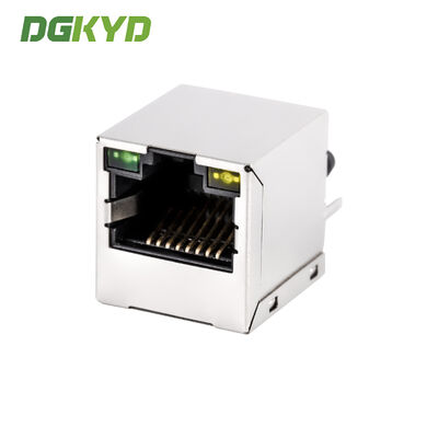 180 degree TOP ENTRY Magnetics jack RJ45 connector with transformer PCB Mount KRJ-180CGYZNL