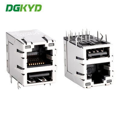 RJ45 with USB 2.0 socket Gigabit integrated filter network port connector KRJ-008QUSBNL