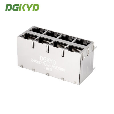 Custom Dual Deck 2x4 RJ45 Connector with Cat6 Speed Performance and Side Entry Mount