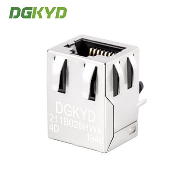 100Mbps Shielded RJ45 Connector with Integrated Network Transformer and No Light Strip