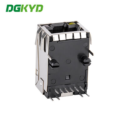 PA66 RJ45 Connector 25.8mm RJ45 Jack with 6U Gold Plating Shielded PCB Ethernet Connector