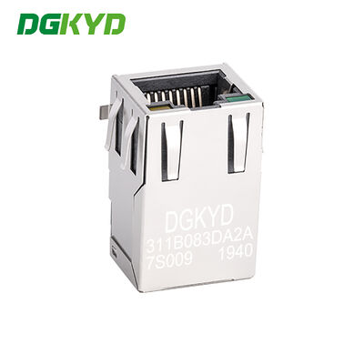 SMT Single Port RJ45 Shielded Connector with LED Metal Shielded RJ45 Modular Jack