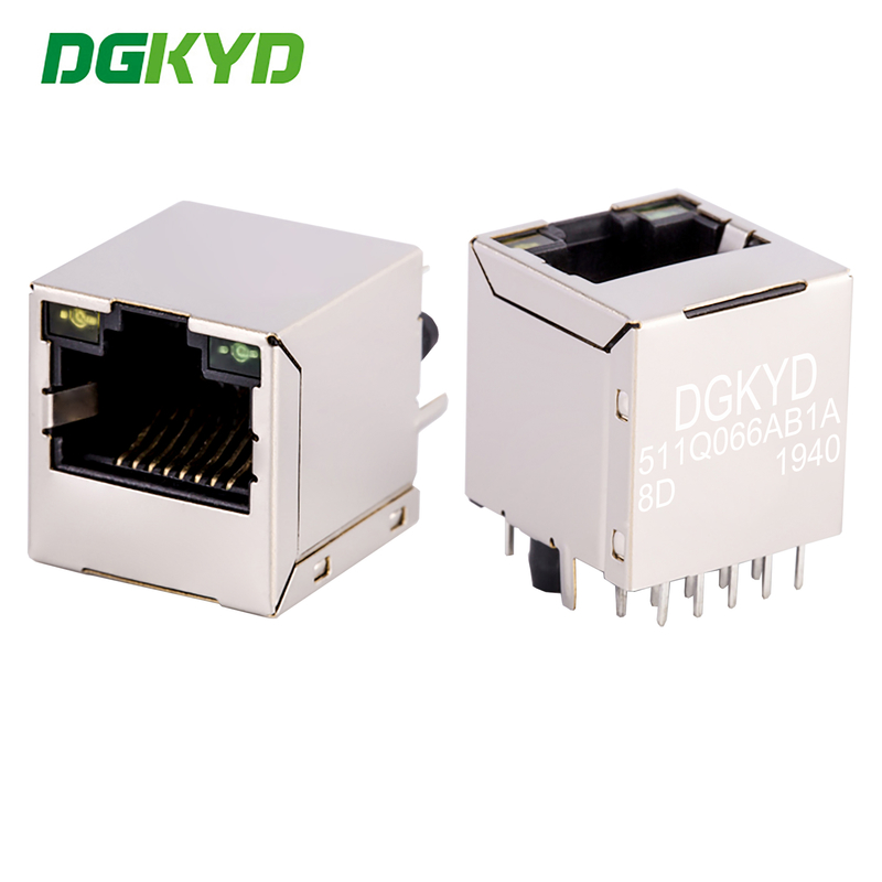 Vertical RJ45 connector 180 degree straight insertion gigabit integrated filter DGKYD511Q066AB1A8D