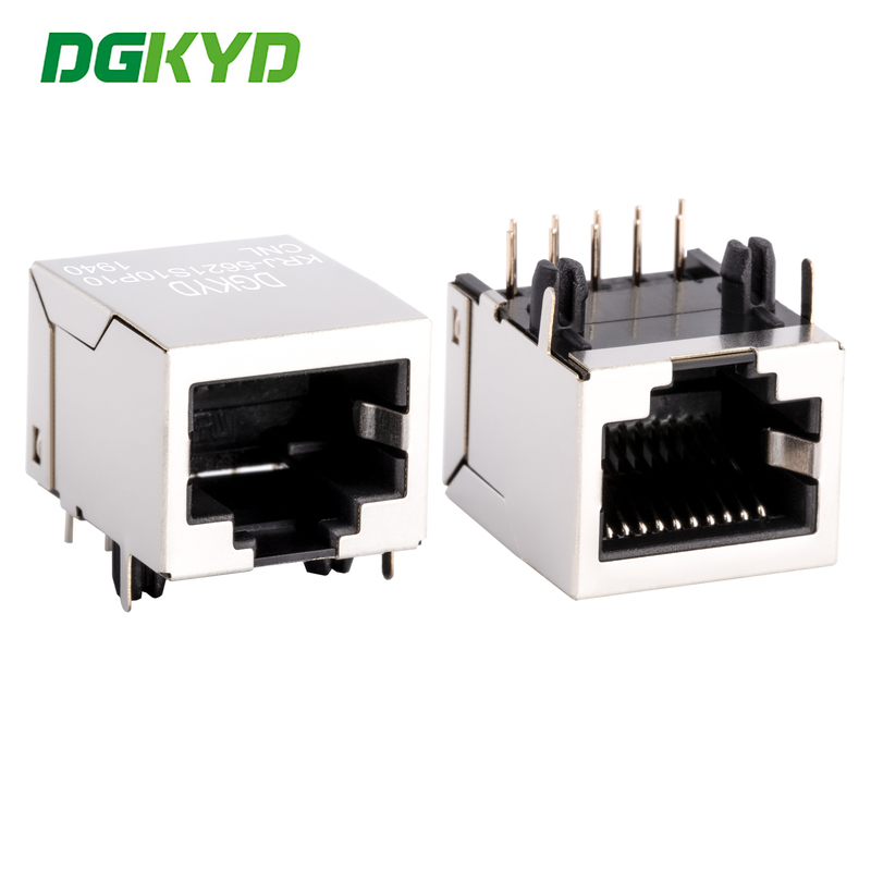 RJ45 network port connector without built-in transformer  network interface single port shield 10 pins 10 contacts rj 45 LAN jack connector  KRJ-5621S10P10CNL