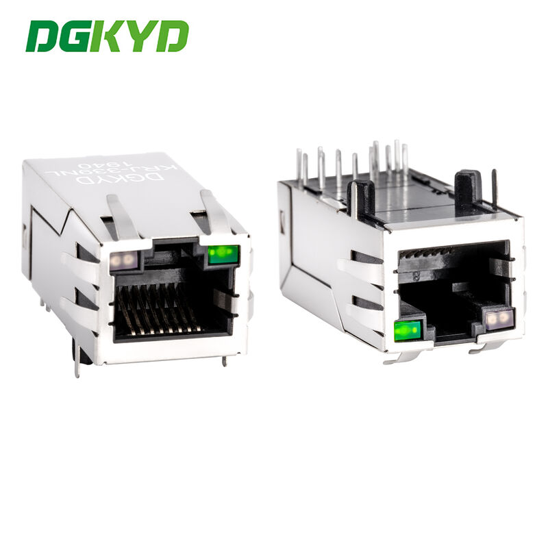 KRJ-339NL 33mm length cat6 gigabit rj45 shielded connector / plug Integrated magnetics
