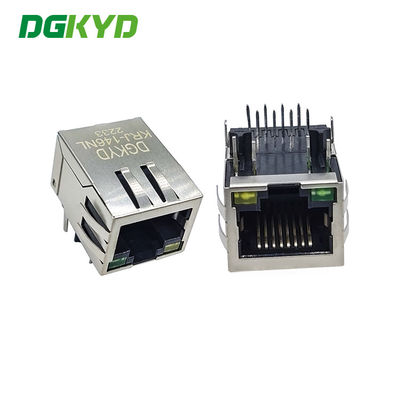 Port Tunggal 10/100 BASE-T RJ45 Terpadu Magnetics Jack, G / Y dipimpin