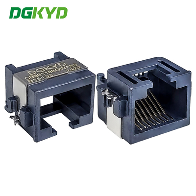 Pelat Tenggelam Port Tunggal 8.6 Konektor Ethernet RJ45 Antarmuka SMD Paket Setengah Pelindung DGKYDCB861188GWA5SB15133