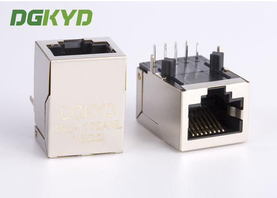 Jack Modular Magnetik RJ45 100 Megabit, Konektor Kabel Jaringan Port Tunggal Rj45