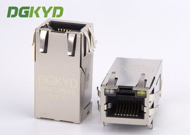 Tab Panjang 33mm Naik 12 Pin 1000 BASE RJ45 Modular Jacks Dengan Gigabit Transformer