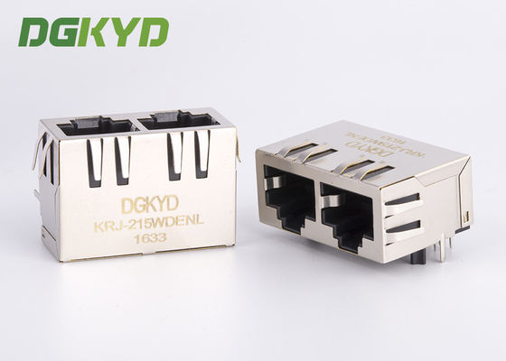 Tab Down Ganged Double Port Magnetic Modular Jack Cat5e Rj45 Konektor Keystone