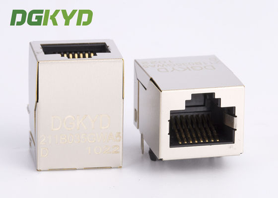 Modul Konektor Magnetik RJ45 Terlindung 10/100 Mb Tab Up THT