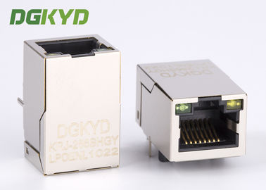 Tab Perisai Port Tunggal Cat 5 Power Over Ethernet RJ45 Modular Jack Dengan G/Y LED