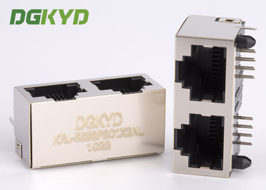 Perisai Biaya Ekonomis 1x2 Tab Up Double Port Ethernet Socket Rj45 Modular Jack