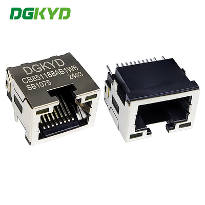 RJ45 Konektor SMD Konektor Sinking Board 8.5 Dengan Cahaya 8P8C Patch Type DGKYDCB851188AB1W6SB1075