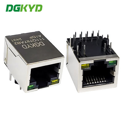 1000/BASE RJ45 konektor single port jaringan interface konektor POE dengan filter DGKYD111Q787AB2A1DP