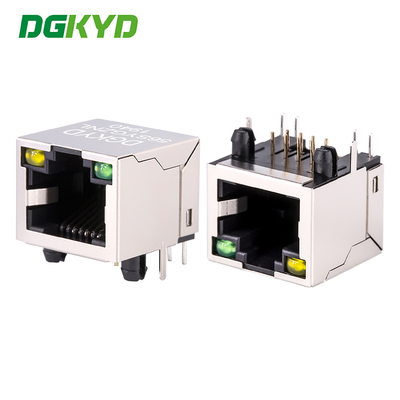 Single Port RJ45 jack terlindung tanpa trafo, 10/100/1000BASE 8p8c konektor DGKYD-56SYGZNL