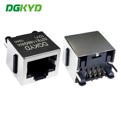 180 derajat antarmuka vertikal RJ45 konektor tanpa jalur lampu pelindung jaringan port soket DGKYD52TE1188GWA1DY1