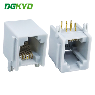 RJ11 semua plastik telinga konektor port mesh abu-abu 6P6C mesh port socket antarmuka DGKYD5523E1166IWE1DY5