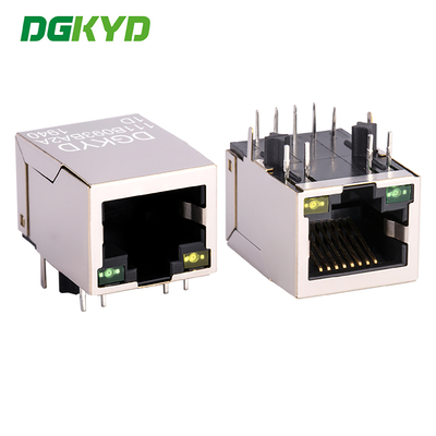 Port Ethernet RJ45, port tunggal, semua termasuk dengan lampu, 8PIN DIP dengan filter DGKYD111B093BA2A1D