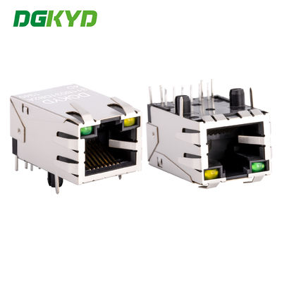 Konektor RJ45 100Mbps transformer terintegrasi port jaringan pin baris tunggal DGKYD311B031DB2A4D