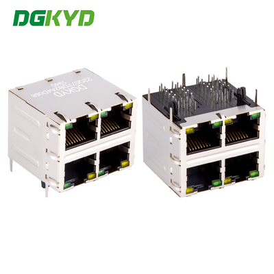 Jack Modular RJ45 Cat6 2X2 Double Deck 4 Port 1000M Dengan Filter Ethernet DGKYD22Q077DB2A4D068