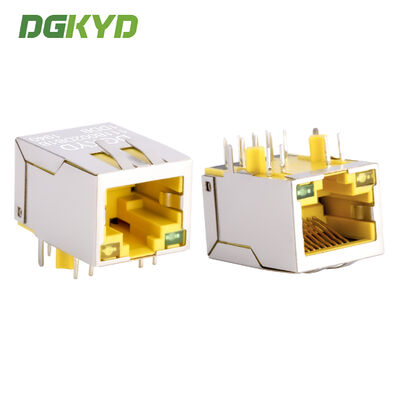 RJ45 100Mbps antarmuka jaringan komunikasi industri Ethernet soket kuning DGKYD111B002DB1DDB