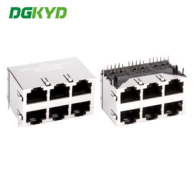 Soket Ethernet RJ45 tanpa spacer 2X3 konektor Industrial Ethernet DGKYD59212388HWA1DY1AG062