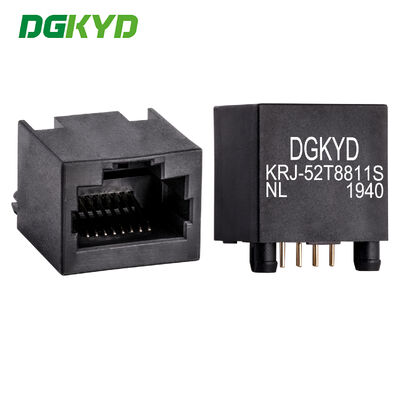 Konektor RJ45 Ultrathin 180 Derajat Entri Atas Soket Kabel Ethernet KRJ-52T8811SNL